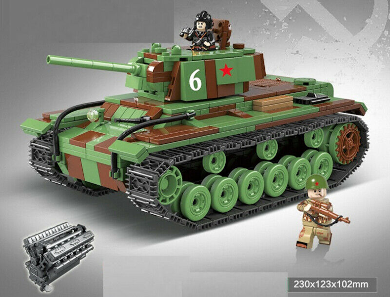 766PCS KV-1 Heavy Panzer Tank Model Building Blocks Bricks WW2 Soldier Figure Fully Compatible With Lego