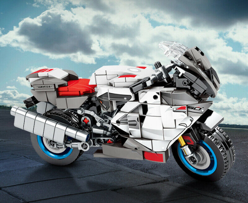 297PCS Motorcycle Bike RSV1000R Technic MOC Building Block Brick Model Fully Compatible With Lego