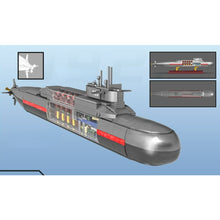 Load image into Gallery viewer, 1020PCS Military WW2 Xia Class 092 Nuclear Submarine Figure Model Toy Building Block Brick Gift Kids Compatible Lego 1:190
