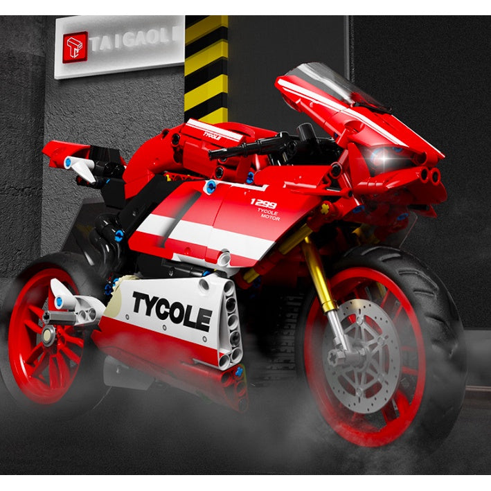 729PCS MOC Technic Ducati V4 Motorcycle Motor Bike Model Toy Building Block Brick Gift Kids Compatible Lego