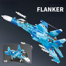 Load image into Gallery viewer, 1040PCS Military WW2 2in1 Sukhoi Su-27 Flanker Air Fighter Plane Figure Model Toy Building Block Brick Gift Kids Compatible Lego
