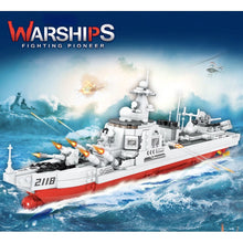 Load image into Gallery viewer, 1085PCS Military WW2 Type 052 Destroyer Luhu Class Ship Model Toy Building Block Brick Gift Kids Compatible Lego
