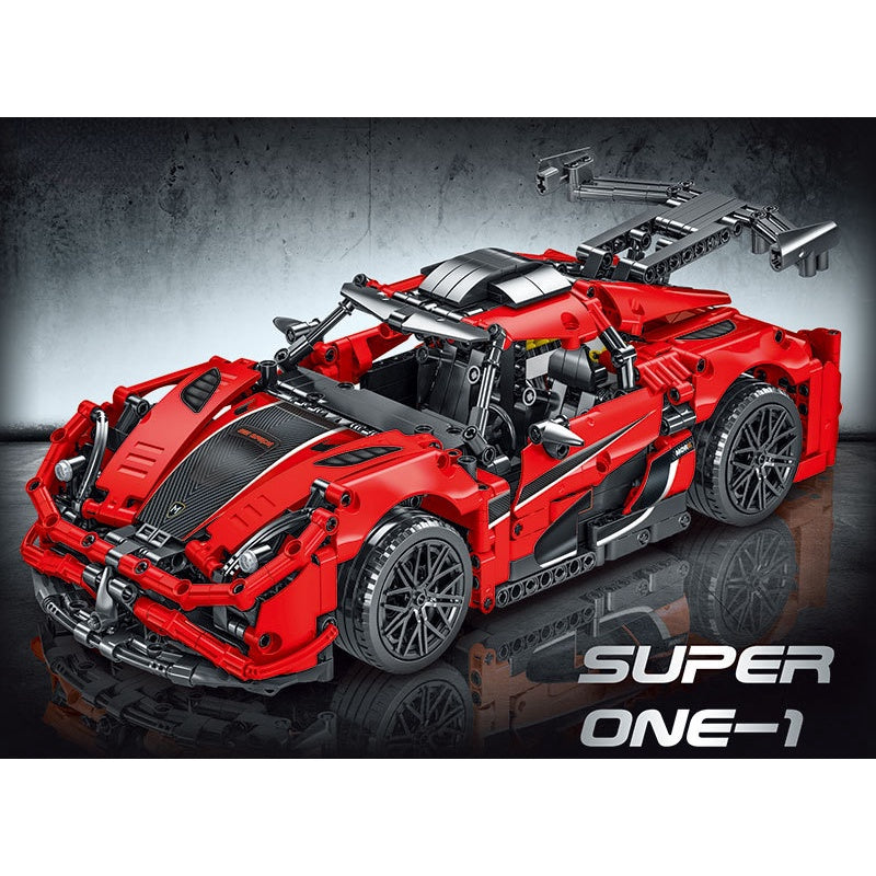 1505PCS MOC Technic Red Super Racing Sports Car Model Toy Building Block Brick Gift Kids Compatible Lego 1:14