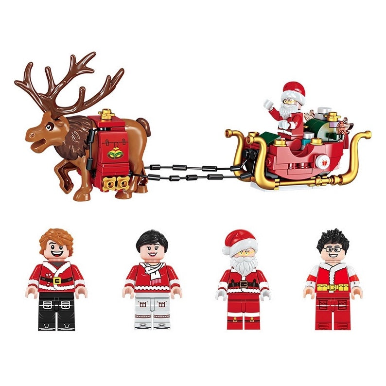 573PCS MOC Christmas Santa Snow Man Gift House Deer Toy Model