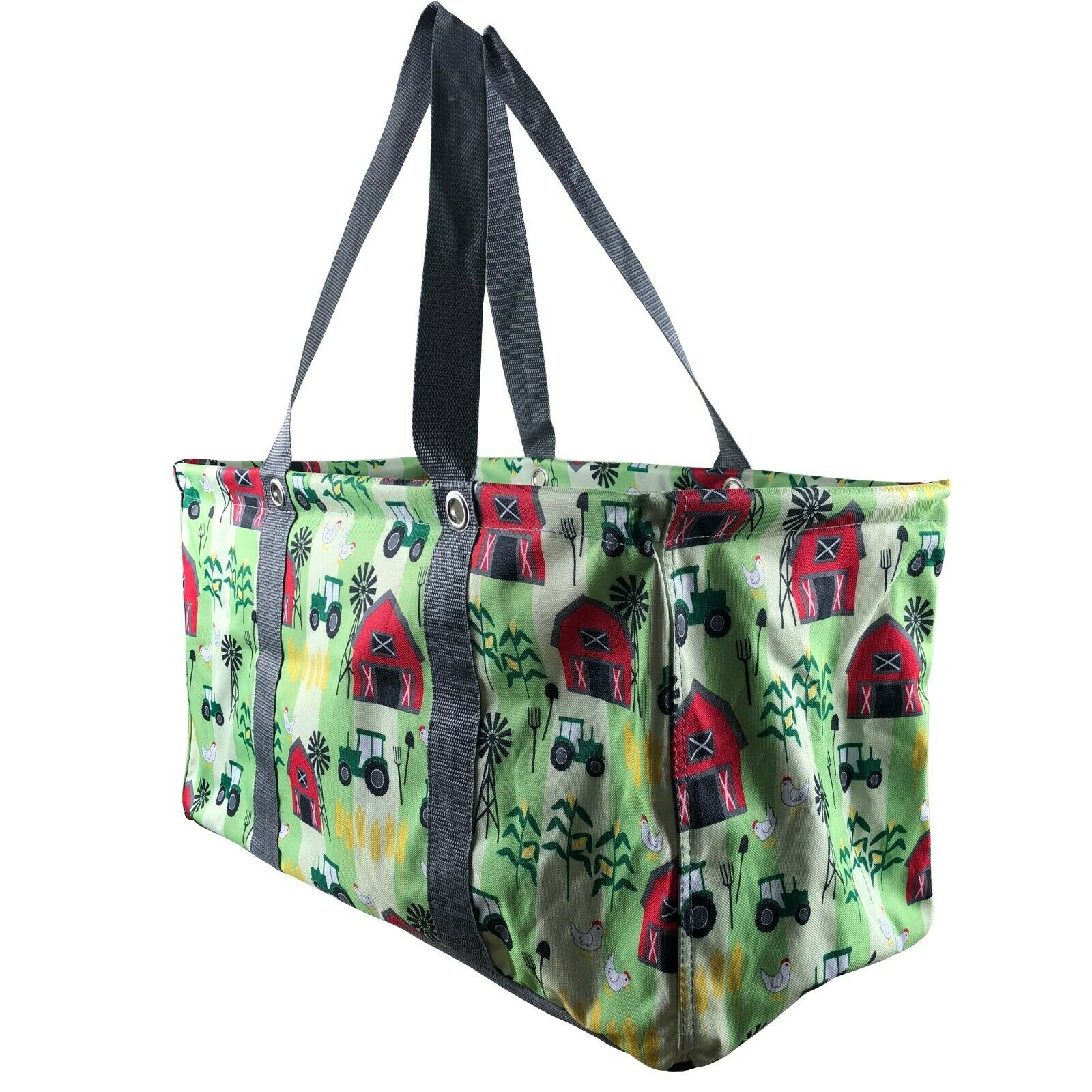 Thirty One Deluxe LARGE UTILITY tote laundry Bag 31 gift in Woodblock  Whimsy