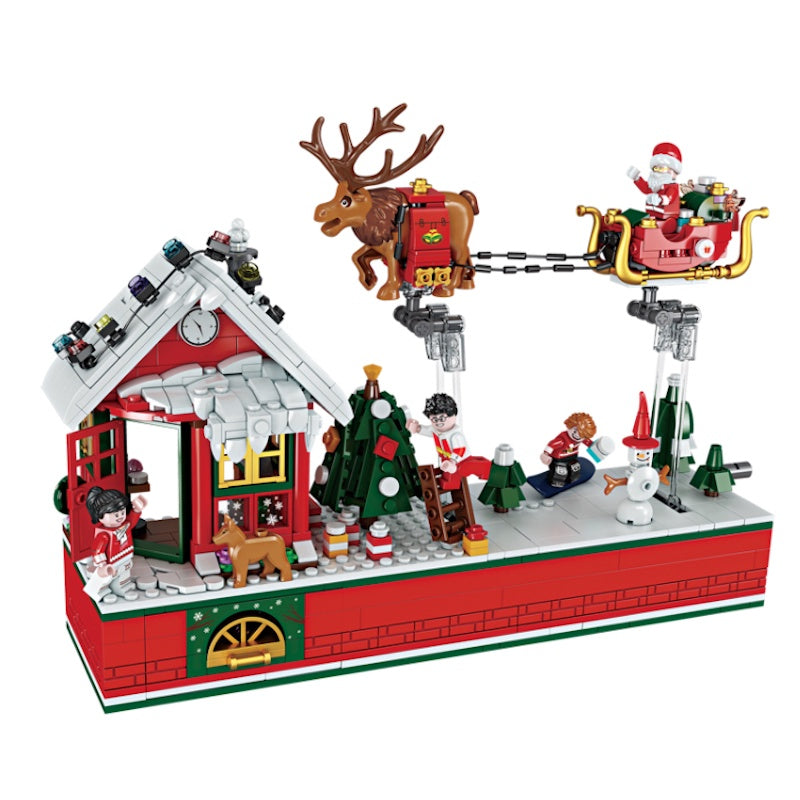 573PCS MOC Christmas Santa Snow Man Gift House Deer Toy Model