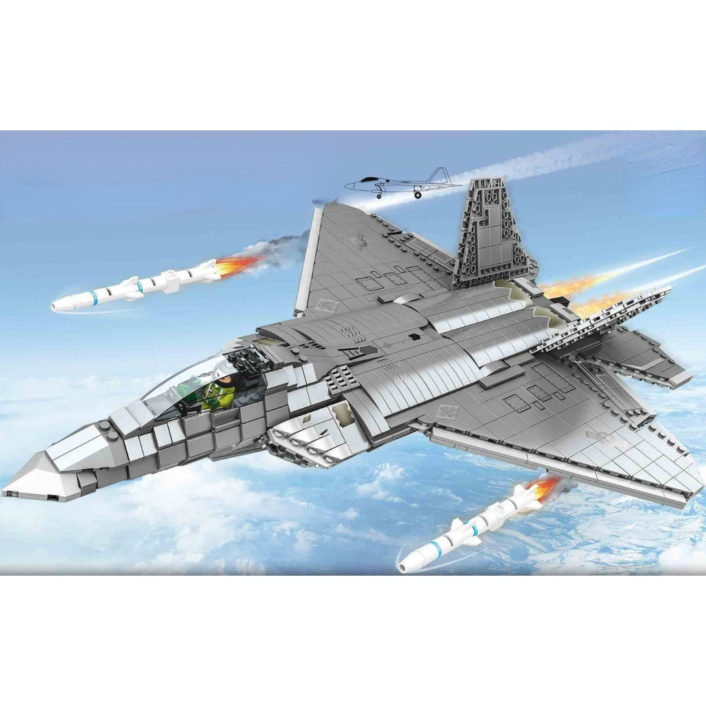 1802PCS Military WW2 F-22 Raptor Air Fighter Aircraft Figure Model