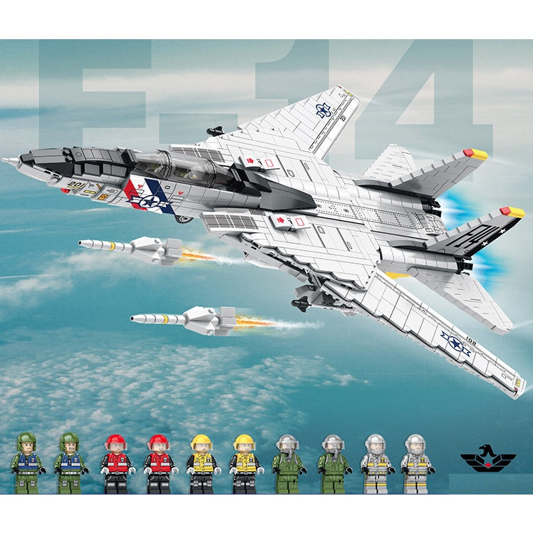 1600PCS Military F-14 Tomcat Air Fighter Plane Figures Model Building Block Brick Gift Set Kids New Compatible Lego