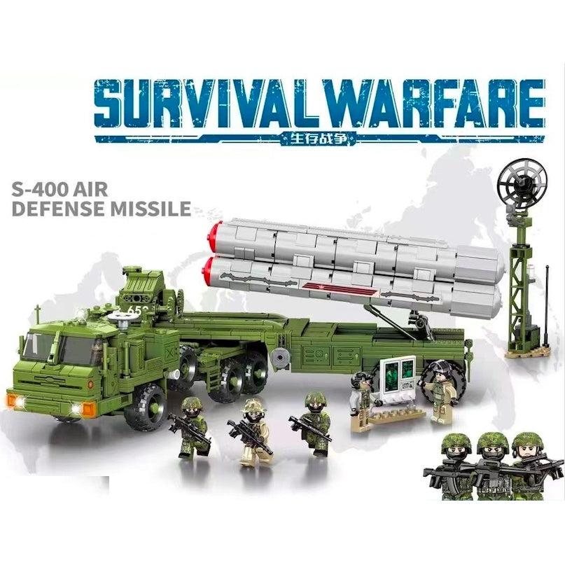 1133PCS MOC Military S-400 Air Defense Missile Truck Figure Model Toy Building Block Brick Gift Kids Compatible Lego