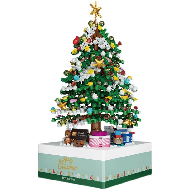 506PCS Micro Mini Christmas Tree Music Musical Box Santa Model Building Block Brick Toy Gift Set Kids New