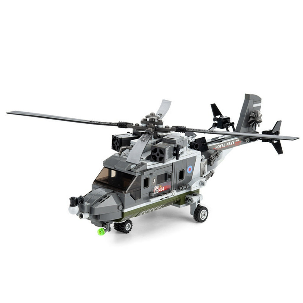 425PCS Military WW2 Bobcat Helicopter Figure Model Toy Building