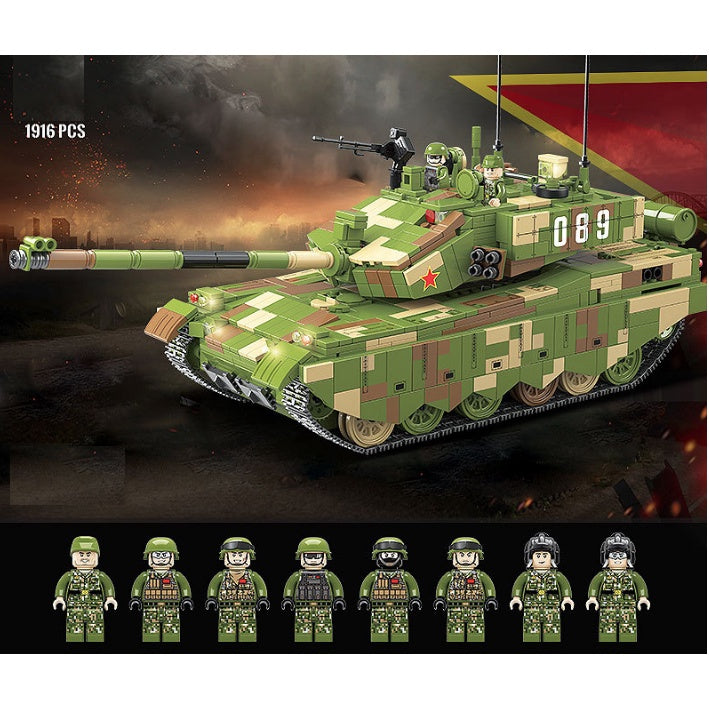 1916PCS Military 99A Main Battle Tank Model Figures Toys Building Block Brick Gift Set Kids New Compatible Lego