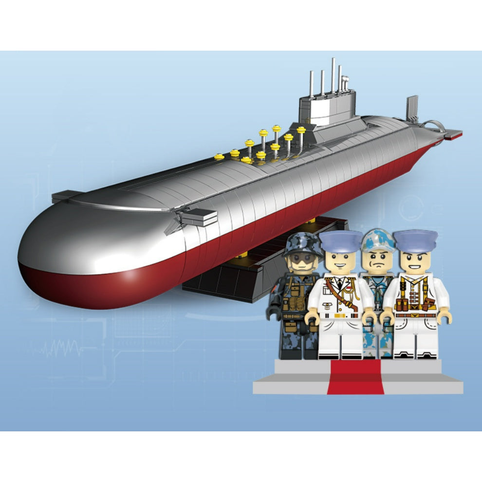 1105PCS Military WW2 Project 941 Shark Typhoon Class Nuclear Submarine Figure Model Toy Building Block Brick Gift Kids Compatible Lego 1:280