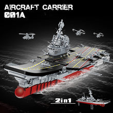 Load image into Gallery viewer, 2002PCS Military WW2 2in1 Shandong Aircraft Carrier 001A Arleigh Burke Class Destroyer Figure Model Toy Building Block Brick Gift Kids Compatible Lego
