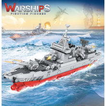 Load image into Gallery viewer, 1102PCS Military WW2 Type 055 Destroyer Renhai Class Ship Model Toy Building Block Brick Gift Kids Compatible Lego
