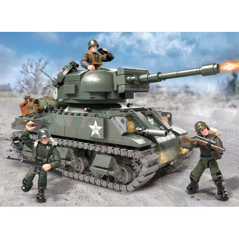 750PCS Military Sherman Tank Model Figures Building Block Brick Toy Gift Set Kids New Compatible Lego