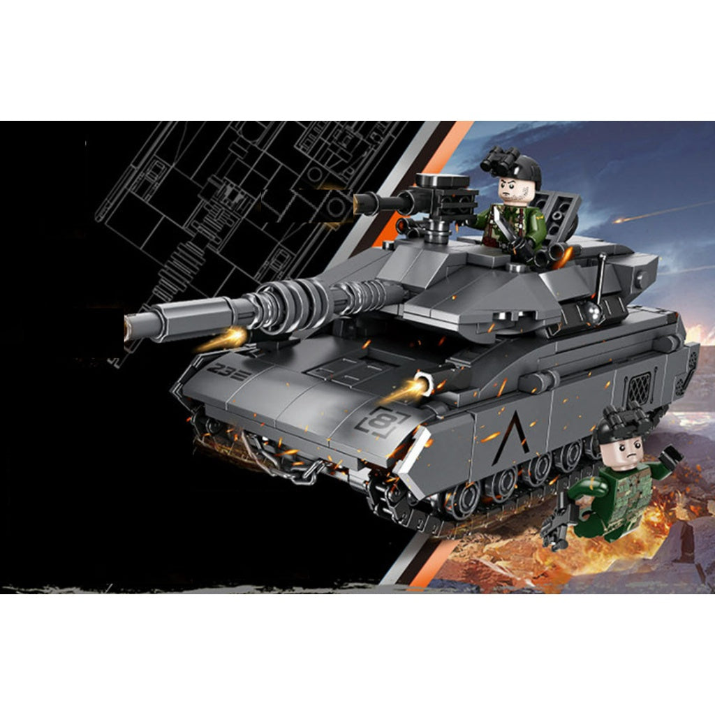 393PCS Military WW2 Merkava Main Battle Tank Figure Model Toy Building Block Brick Gift Kids Compatible Lego