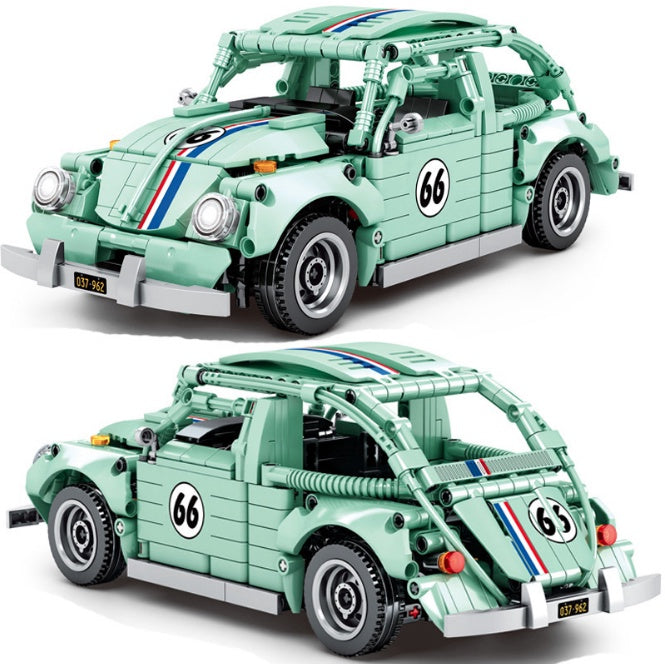 855PCS Technic Vintage Classic Bettle Car Model Building Block Brick Toy Gift Set Kids Compatible Lego 1:14