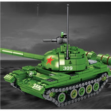 Load image into Gallery viewer, 489PCS MOC Military Type 59 Medium Tank Figure Model Toy Building Block Brick Gift Kids Compatible Lego
