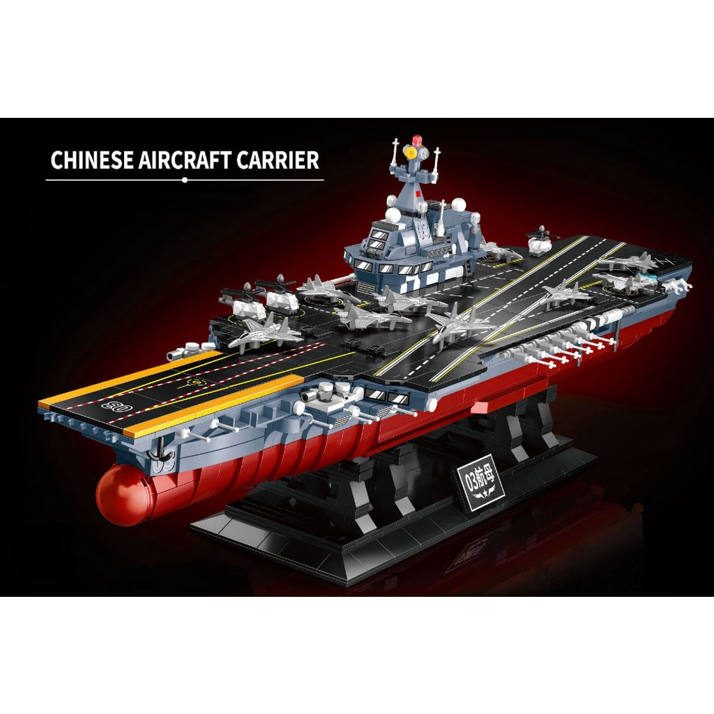 1560PCS Military Micro Mini WW2 003 China Aircraft Carrier Battle Ship Model Toy Building Block Brick Gift Kids DIY Display