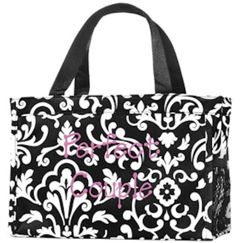 Thirty One All in One Organizer mini tote beach lunch Cosmetic bag 31 Gift in Black Parisian Pop