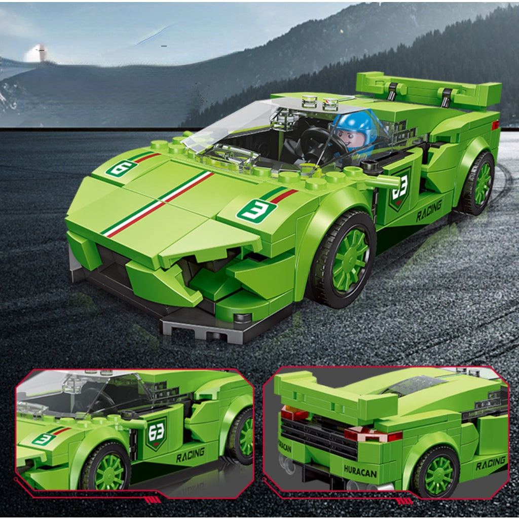 288PCS MOC Technic Speed Hurricane Super Racing Sports Car Figure Model Toy Building Block Brick Gift Kids Compatible Lego