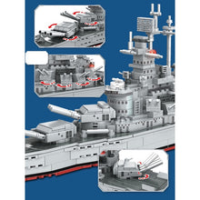 Load image into Gallery viewer, 1060PCS Military WW2 South Dakota Class Battleship Model Toy Building Block Brick Gift Kids Compatible Lego
