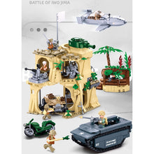 Load image into Gallery viewer, 1124PCS Military WW2 Battle Of Iwo Jima Scene Tank Air Fighter Figure Model Toy Building Block Brick Gift Kids Compatible Lego
