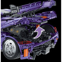 Load image into Gallery viewer, 2861PCS MOC Technic Speed Purple Koenigsegg Super Racing Sports Car Model Toy Building Block Brick Gift Kids DIY 1:10
