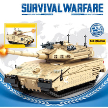 Load image into Gallery viewer, 659PCS Military WW2 2in1 Merkava Main Battle Tank M2 Bradley Fighting Vehicle Model Toy Building Block Brick Gift Kids DIY Compatible Lego
