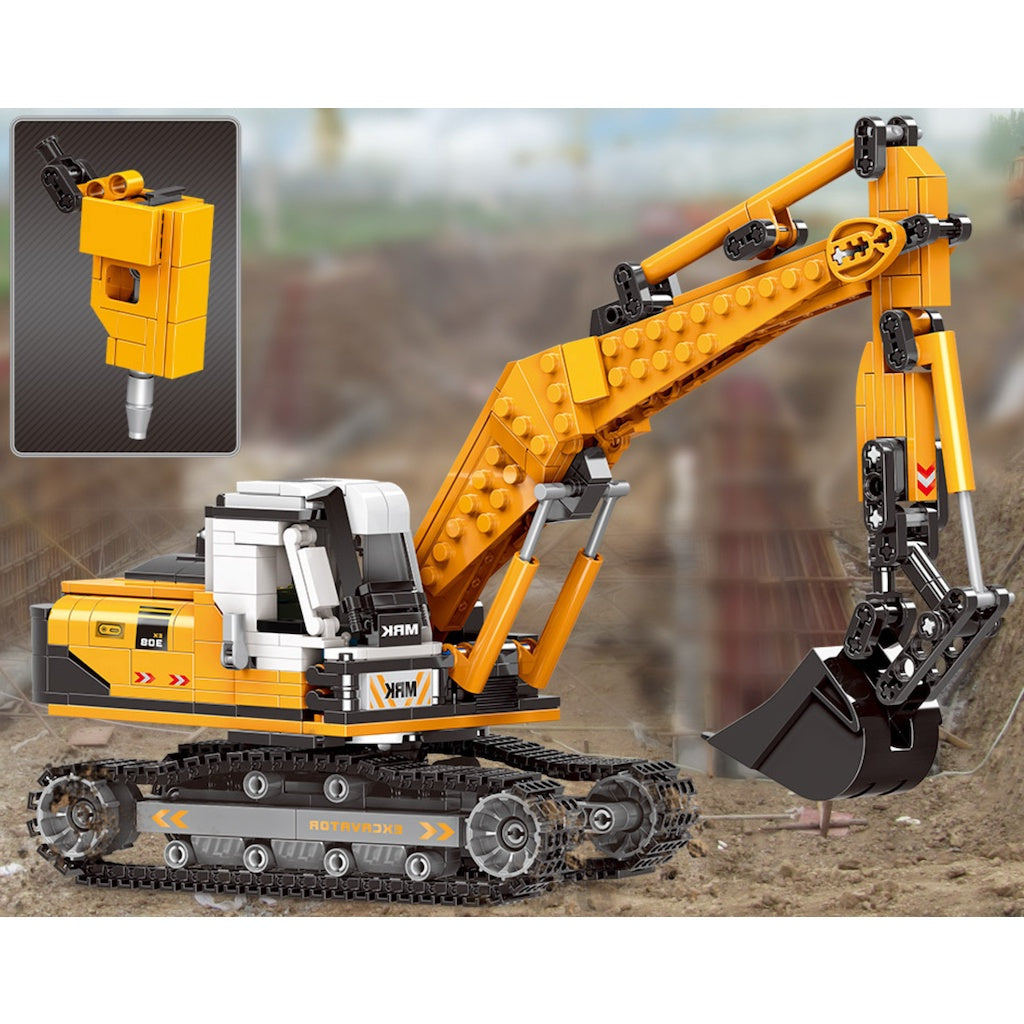 722PCS MOC Technic City Construction Excavator Figure Model Toy Building Block Brick Gift Kids DIY Compatible Lego