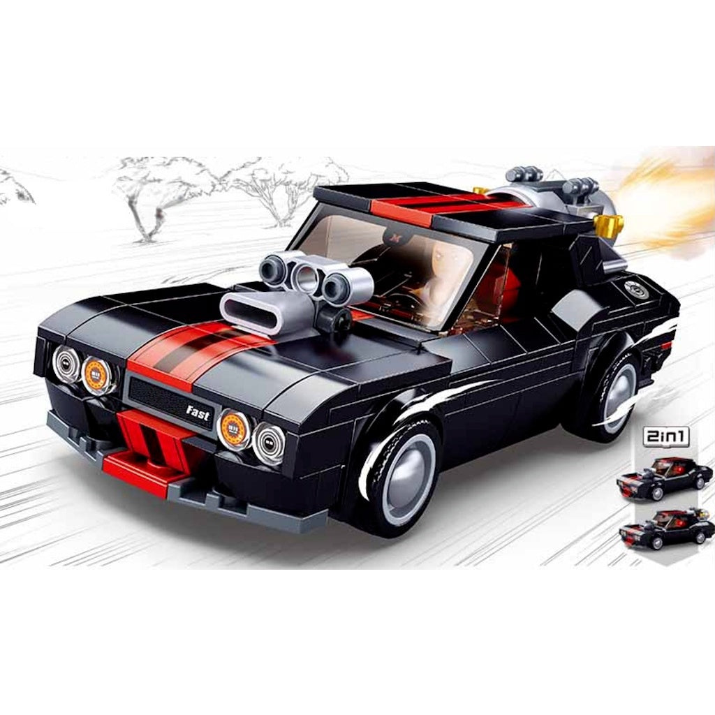 328PCS MOC 2in1 Technic Speed Fast Furious Racing Sports Car Figure Model Toy Building Block Brick Gift Kids DIY Compatible Lego