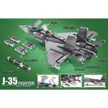 Load image into Gallery viewer, 1165PCS Military WW2 J35 FC31 Stealth Fighter Airplane Figure Model Toy Building Block Brick Gift Kids DIY Compatible Lego
