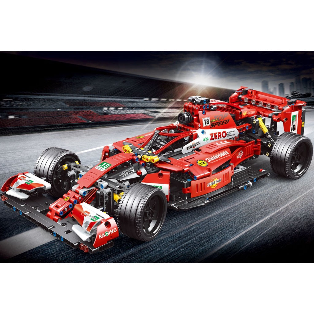 1308PCS MOC Technic Speed Static Red F1 Formula One Super Racing Sports Car Model Toy Building Block Brick Gift Kids DIY Compatible Lego