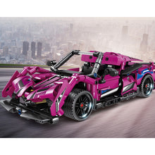 Load image into Gallery viewer, 503PCS MOC Technic Speed Purple Racing Sports Car Pull Back Model Toy Building Block Brick Gift Kids DIY Compatible Lego
